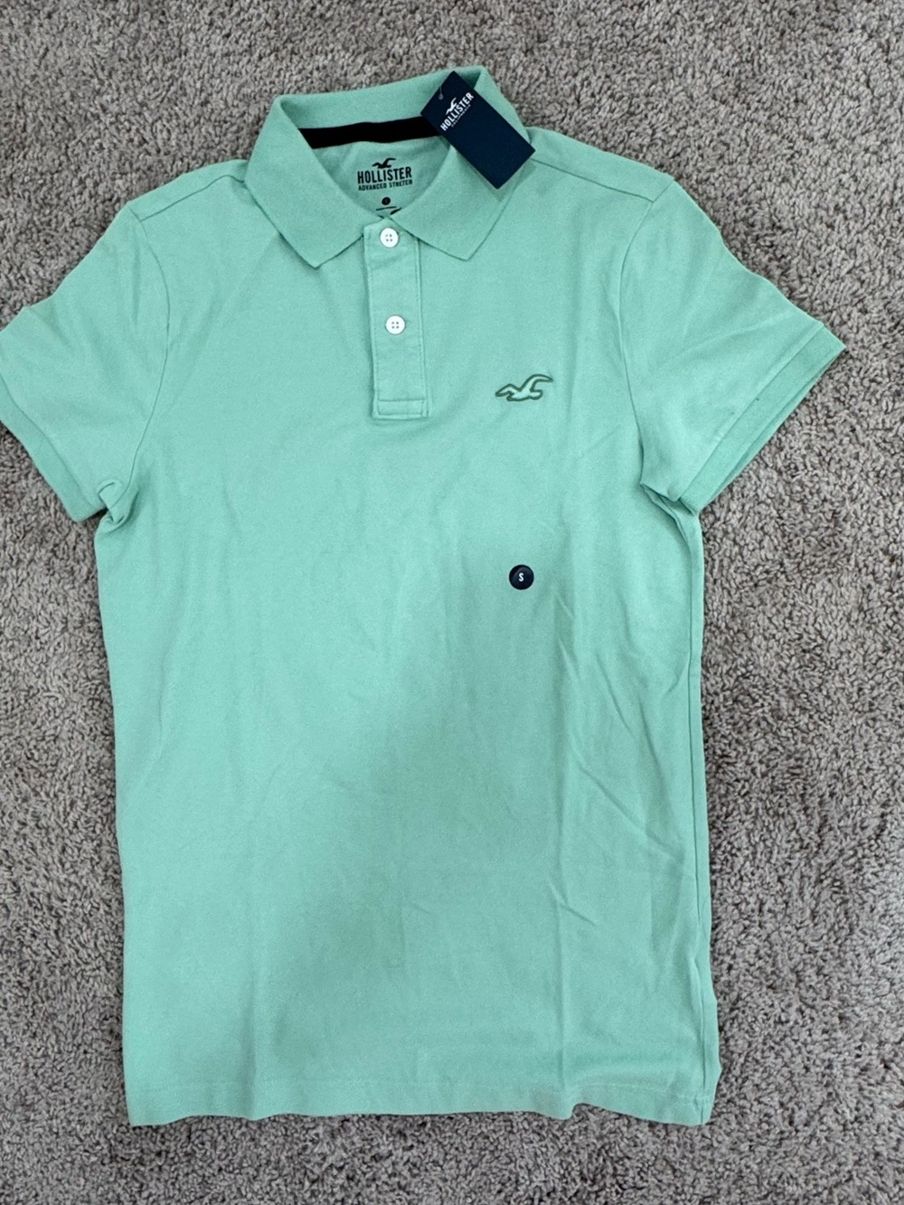 Hollister Men's Light Mint Green Polo Shirt